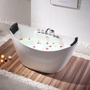 Empava - 59" Freestanding Boat-shaped Whirlpool Bathtub with Center Drain - EMPV-59AIS11 - IMG8