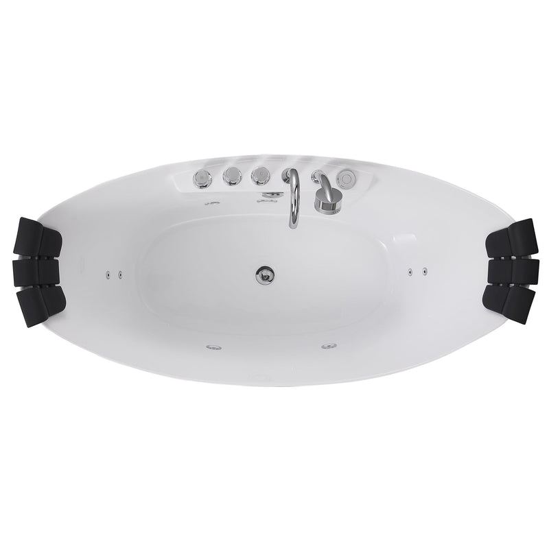 Empava - 59" Freestanding Boat-shaped Whirlpool Bathtub with Center Drain - EMPV-59AIS11 - IMG14