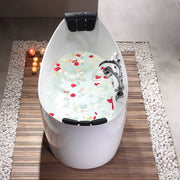 Empava - 59" Freestanding Boat-shaped Whirlpool Bathtub with Center Drain - EMPV-59AIS11 - IMG10
