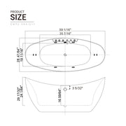 Empava - 59" Freestanding Boat-shaped Whirlpool Bathtub with Center Drain - EMPV-59AIS11 - IMG15