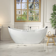 Empava - 59" Freestanding Boat-shaped Whirlpool Bathtub with Center Drain - EMPV-59AIS11 - IMG1