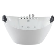 Empava - 59" Freestanding Boat-shaped Whirlpool Bathtub with Center Drain - EMPV-59AIS11 - IMG12