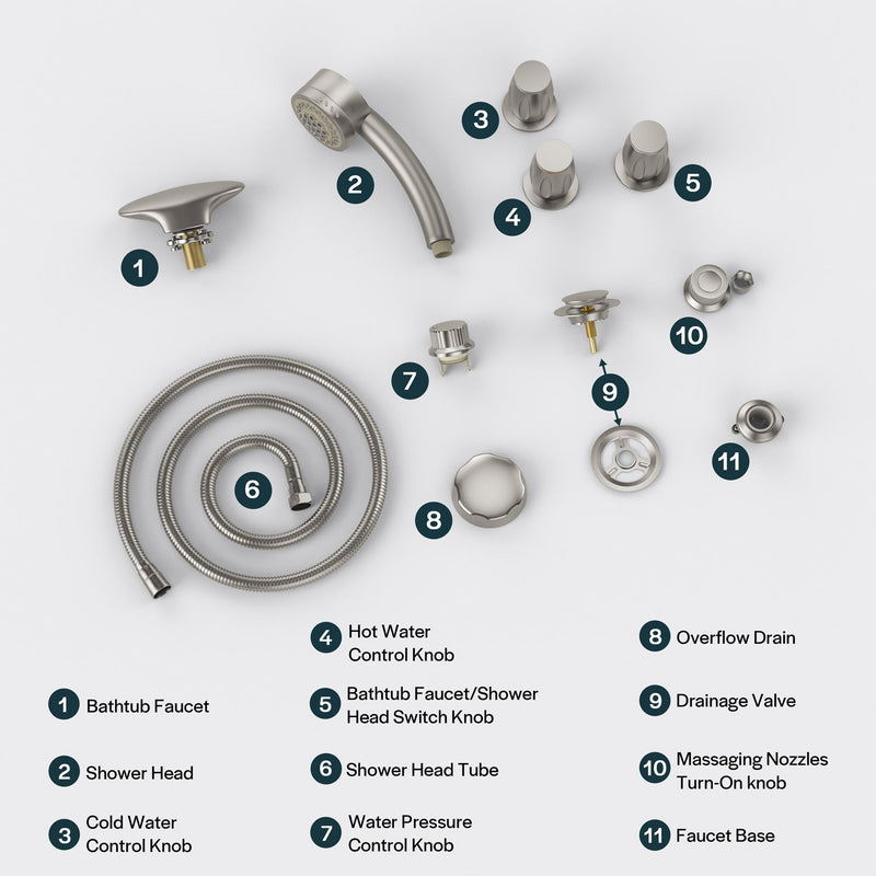 Empava - Bathtub Faucet Fixtures For EMPV-59JT005 Whirlpool Round Tub (Bronze) - ACC-005ORB - IMG18