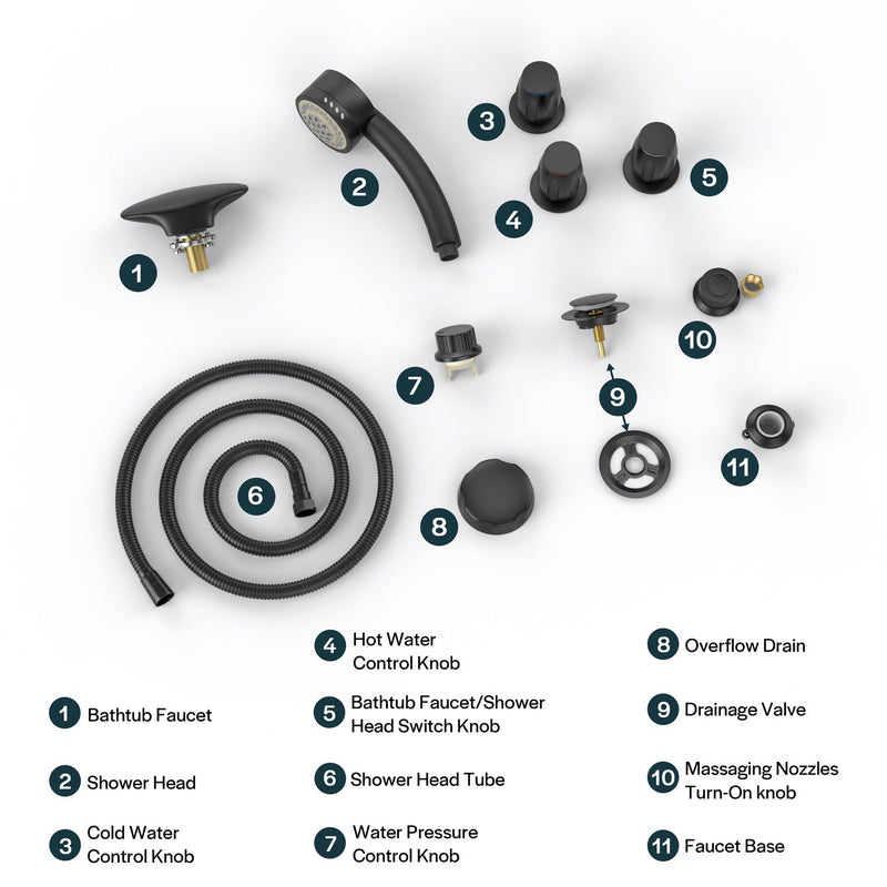 Empava - Bathtub Faucet Fixtures For EMPV-59JT005 Whirlpool Round Tub (Bronze) - ACC-005ORB - IMG6