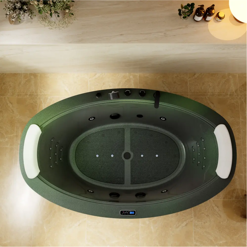 Empava - 75" Acrylic Freestanding Whirlpool Bathtub with 360° waterfall and Center Drain - EMPV-75DM02 - IMG5