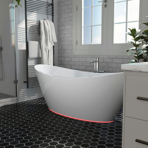Empava - 67" Freestanding Soaking LED Tub with Center Drain - EMPV-67FT1518LED - IMG1
