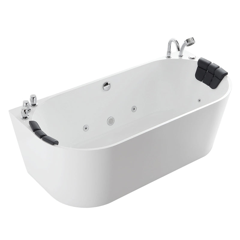 Empava - 67" Freestanding Hydro Massage Whirlpool Bathtub with Center Drain - EMPV-67AIS07 - IMG9