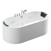 Empava - 67" Oval Freestanding Whirlpool Bathtub with Center Drain - EMPV-67AIS17 - IMG9