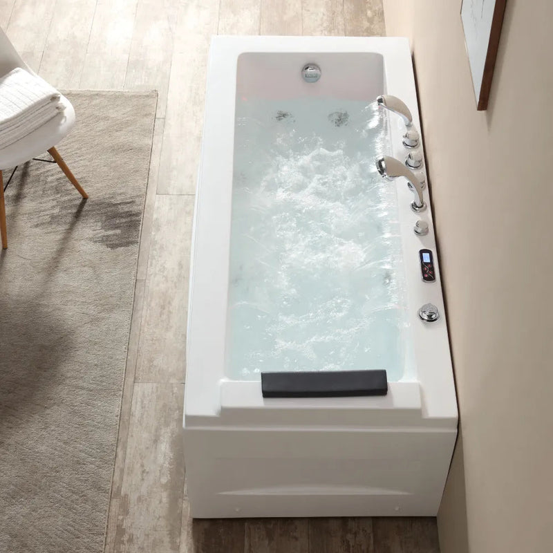 Empava - 67" Alcove Combination Massage Inline Heater LED Tub with Left Drain - EMPV-67JT351LED - IMG2