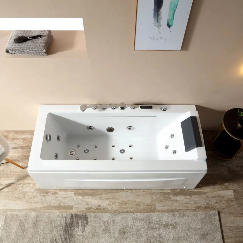 Empava - 67" Alcove Combination Massage Inline Heater LED Tub with Left Drain - EMPV-67JT351LED - IMG3