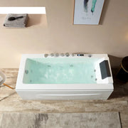 Empava - 67" Alcove Combination Massage Inline Heater LED Tub with Left Drain - EMPV-67JT351LED - IMG1