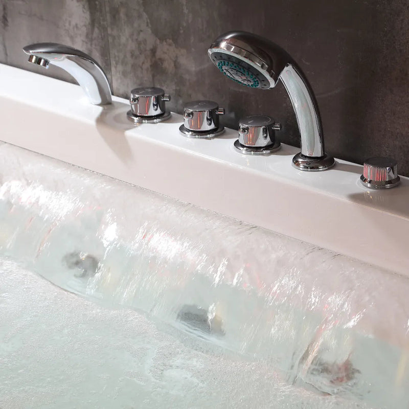 Empava - 67" Alcove Combination Massage Inline Heater LED Tub with Left Drain - EMPV-67JT351LED - IMG9