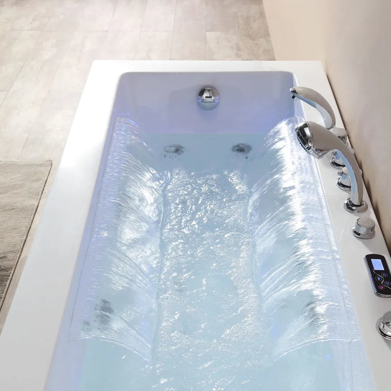 Empava - 67" Alcove Combination Massage Inline Heater LED Tub with Left Drain - EMPV-67JT351LED - IMG7