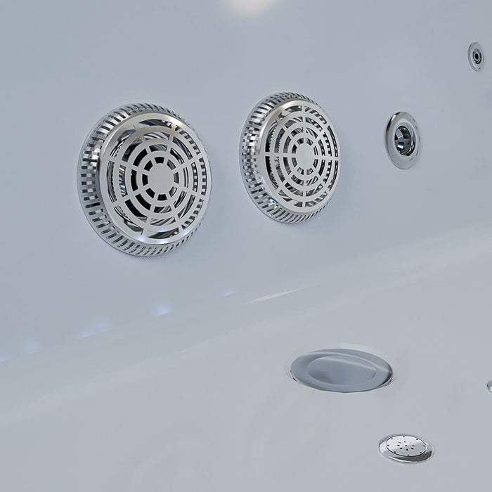 Empava 71 In. Freestanding Combination Massage 2-Person LED Tub With Center Drain EMPV-71JT801