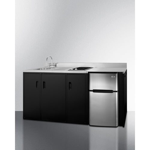 Summit 72" Wide All-In-One Kitchenette, ADA Counter Height CK72ADASINKL