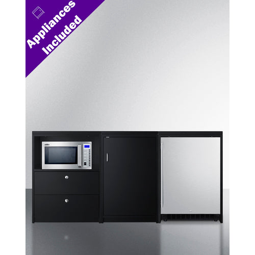 Summit 74" Wide Casework Suite with Refrigerator and Microwave, ADA Height CWSUITE74R