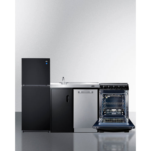 Summit 80" Wide All-In-One Kitchenette with Range and Dishwasher ACK80HT