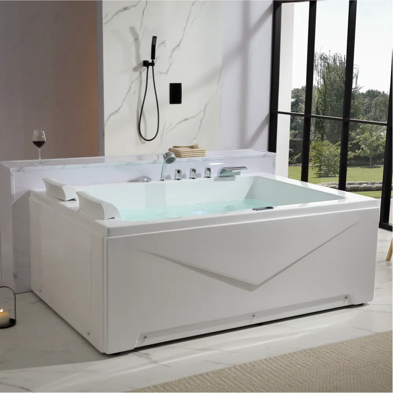 Empava - 71" Alcove LED Whirlpool Bathtub with Left Drain - EMPV-71JT618L - IMG2
