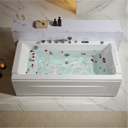 Empava - 71" Alcove LED Whirlpool Bathtub with Brushed Nickel Fixtures and Center Drain - EMPV-71JT351-BN - IMG3