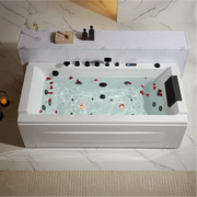 Empava - 71" Alcove LED Whirlpool Bathtub with Black Fixtures and Center Drain - EMPV-71JT351-BK - IMG3