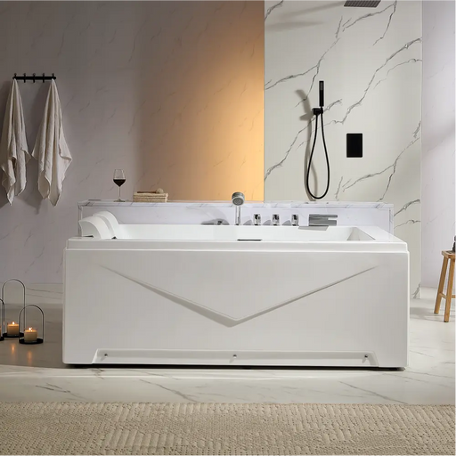Empava - 71" Alcove LED Whirlpool Bathtub with Left Drain - EMPV-71JT618L - IMG1