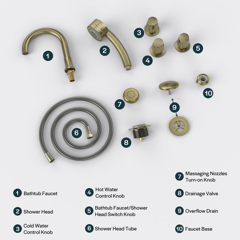Empava - Bathtub Faucet Fixtures For AIS Series Whirlpool Spa Tubs (Bronze) - ACC-AIS(ORB) - IMG24