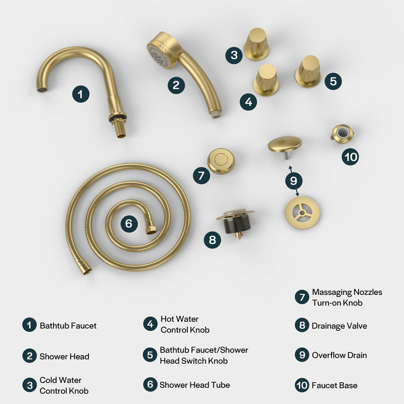 Empava - Bathtub Faucet Fixtures For AIS Series Whirlpool Spa Tubs (Bronze) - ACC-AIS(ORB) - IMG12