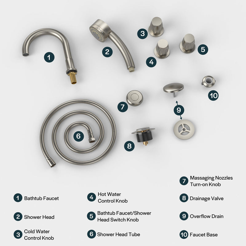 Empava - Bathtub Faucet Fixtures For AIS Series Whirlpool Spa Tubs (Bronze) - ACC-AIS(ORB) - IMG18