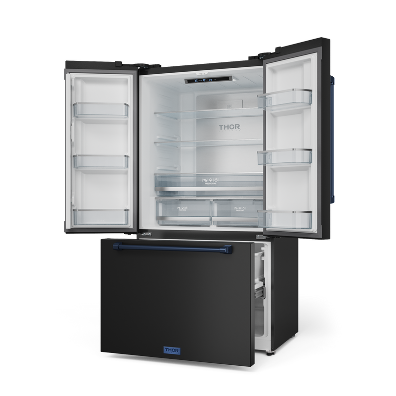 THOR Kitchen - 36-inch Gordon Ramsay Series 20.3 cu ft French Door Counter Depth Refrigerator with Ice Maker in Black/Navy Blue - RF3621CTD00-BLU - IMG3