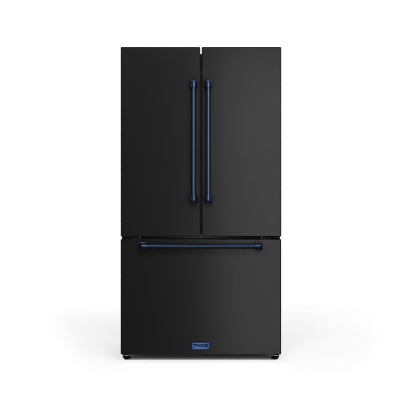 THOR Kitchen - 36-inch Gordon Ramsay Series 20.3 cu ft French Door Counter Depth Refrigerator with Ice Maker in Black/Navy Blue - RF3621CTD00-BLU - IMG1