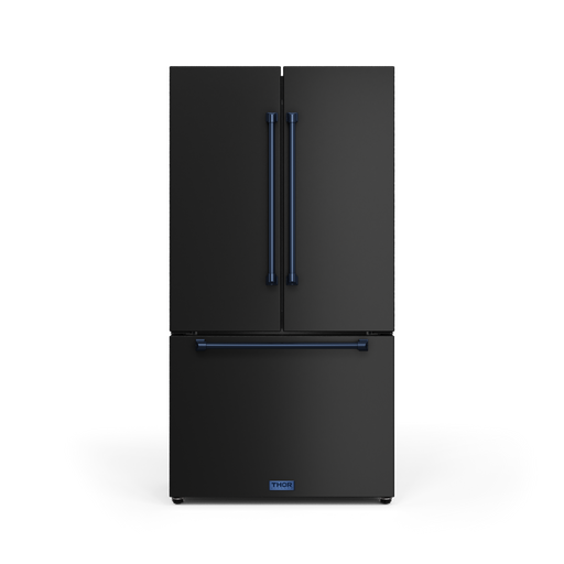 THOR Kitchen - 36-inch Gordon Ramsay Series 20.3 cu ft French Door Counter Depth Refrigerator with Ice Maker in Black/Navy Blue - RF3621CTD00-BLU - IMG1