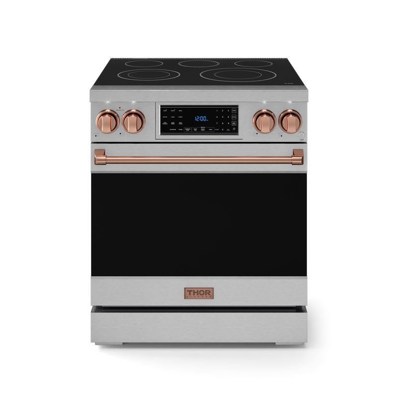 THOR Kitchen - 30-inch Gordon Ramsay Series Professional Electric Range with Tilt Panel Touch Control in Stainless Steel/Rose Gold - RSE30-RSG - IMG1