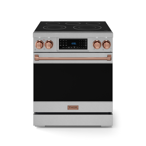 THOR Kitchen - 30-inch Gordon Ramsay Series Professional Electric Range with Tilt Panel Touch Control in Stainless Steel/Rose Gold - RSE30-RSG - IMG1