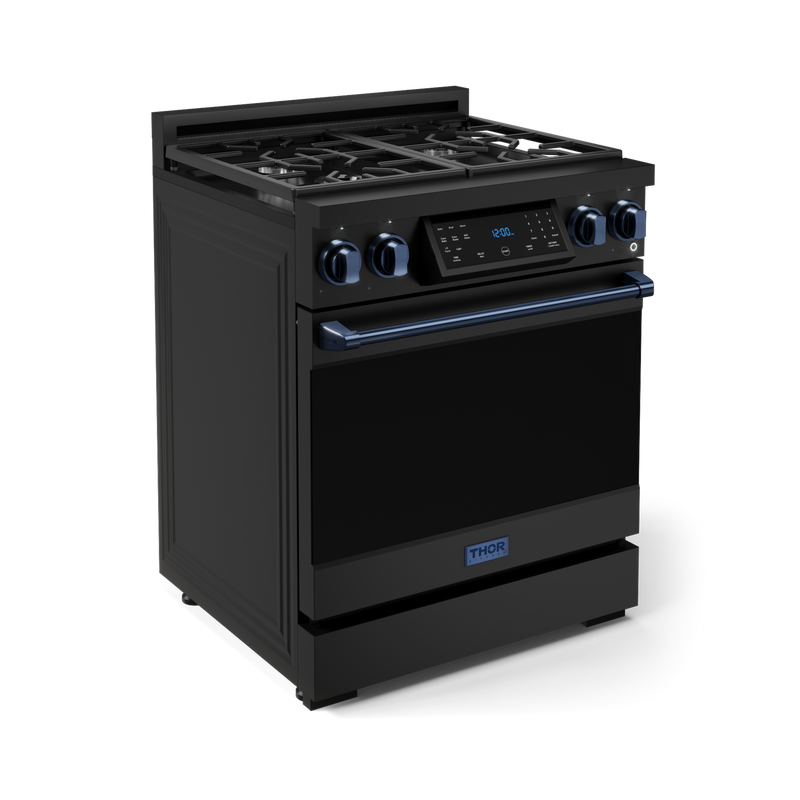 THOR Kitchen - 30-inch Gordon Ramsay Series Professional Gas Range with Tilt Panel Touch Control in Matte Black/Blue - RSG30B-BLU - IMG4