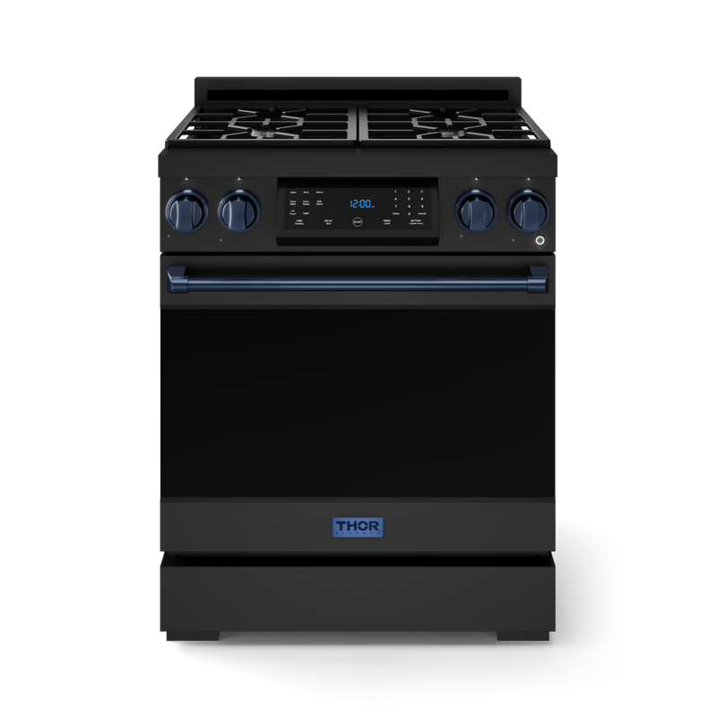 THOR Kitchen - 30-inch Gordon Ramsay Series Professional LP Range with Tilt Panel Touch Control in Matte Black/Blue - RSG30BLP-BLU - IMG1