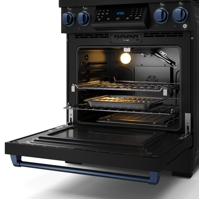 THOR Kitchen - 30-inch Gordon Ramsay Series Professional Gas Range with Tilt Panel Touch Control in Matte Black/Blue - RSG30B-BLU - IMG3