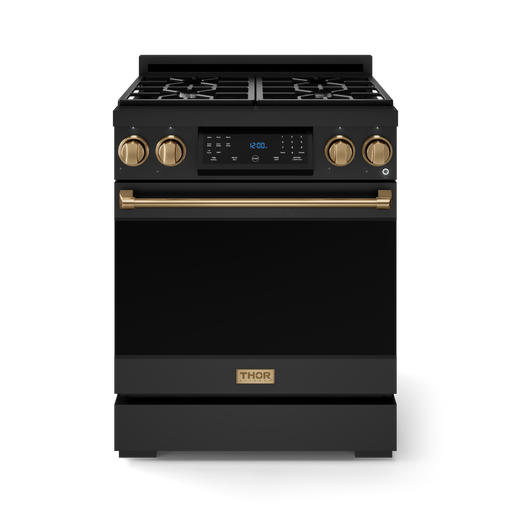 THOR Kitchen - 30-inch Gordon Ramsay Series Professional Gas Range with Tilt Panel Touch Control in Matte Black/Bronze - RSG30B-BRZ - IMG1