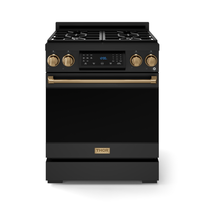 THOR Kitchen - 30-inch Gordon Ramsay Series Professional LP Range with Tilt Panel Touch Control in Matte Black/Bronze - RSG30BLP-BRZ - IMG1