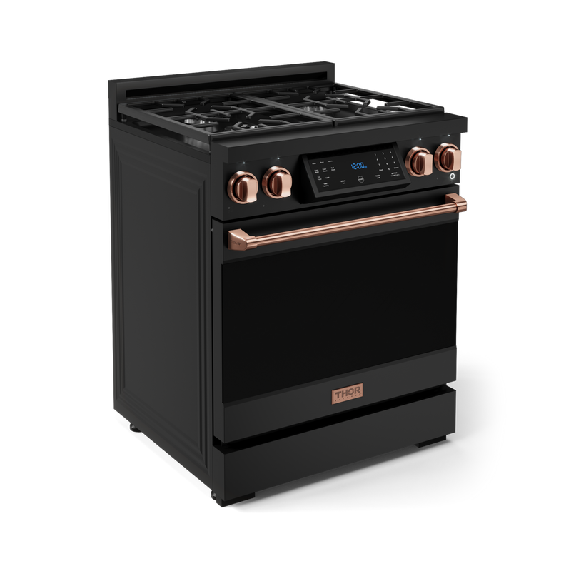 THOR Kitchen - 30-inch Gordon Ramsay Series Professional Gas Range with Tilt Panel Touch Control in Matte Black/Rose Gold - RSG30B-RSG - IMG4