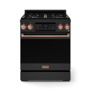 THOR Kitchen - 30-inch Gordon Ramsay Series Professional Gas Range with Tilt Panel Touch Control in Matte Black/Rose Gold - RSG30B-RSG - IMG1