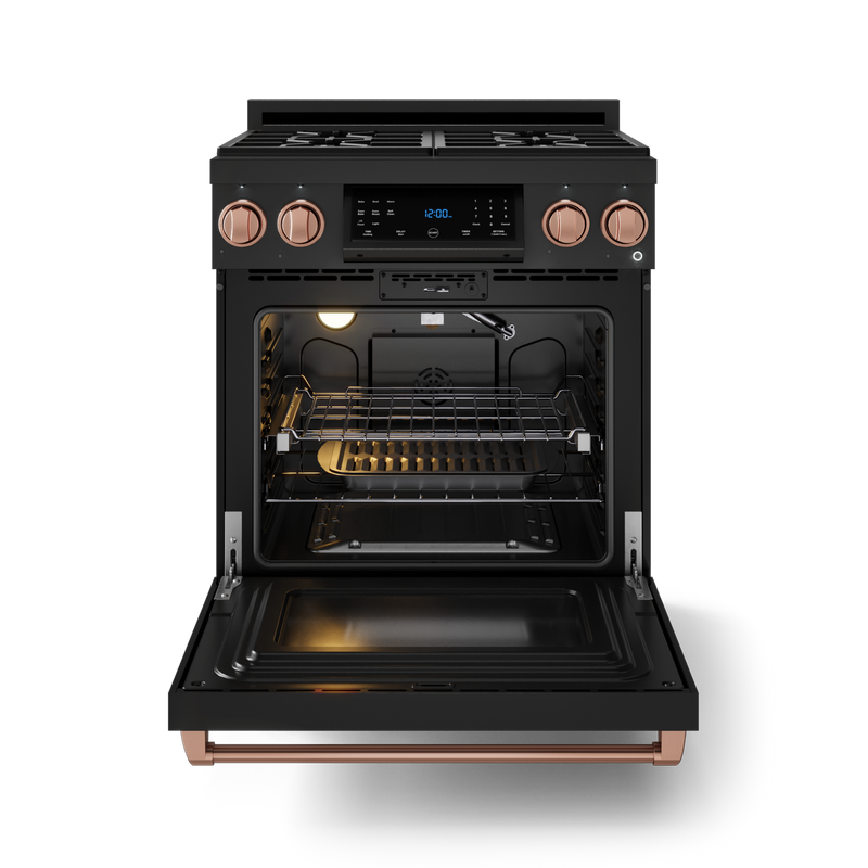 THOR Kitchen - 30-inch Gordon Ramsay Series Professional Gas Range with Tilt Panel Touch Control in Matte Black/Rose Gold - RSG30B-RSG - IMG2