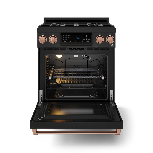 THOR Kitchen - 30-inch Gordon Ramsay Series Professional Gas Range with Tilt Panel Touch Control in Matte Black/Rose Gold - RSG30B-RSG - IMG2