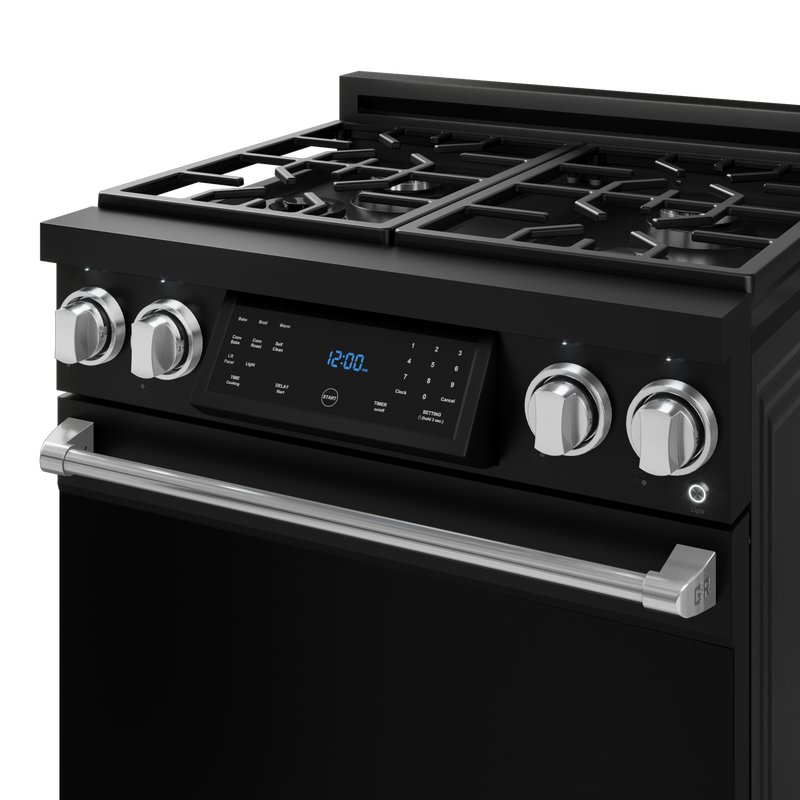 THOR Kitchen - 30-inch Gordon Ramsay Series Professional Gas Range with Tilt Panel Touch Control in Matte Black/Stainless Steel - RSG30B-SS - IMG6
