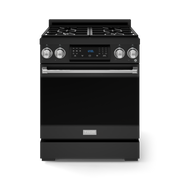 THOR Kitchen - 30-inch Gordon Ramsay Series Professional Gas Range with Tilt Panel Touch Control in Matte Black/Stainless Steel - RSG30B-SS - IMG1