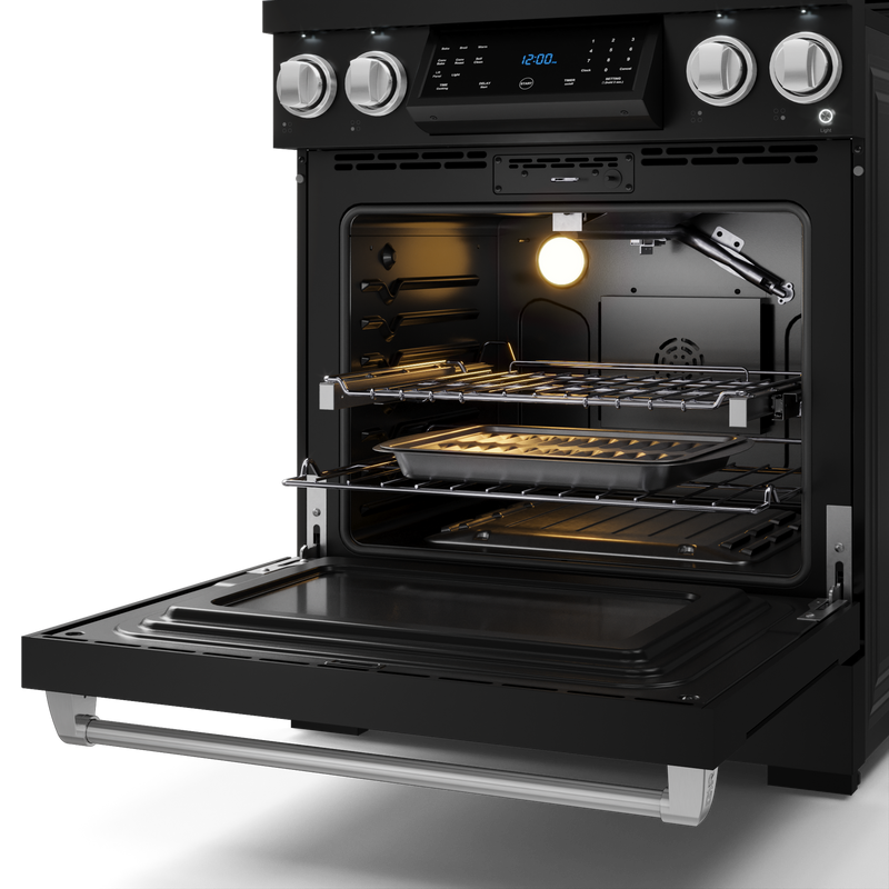 THOR Kitchen - 30-inch Gordon Ramsay Series Professional Gas Range with Tilt Panel Touch Control in Matte Black/Stainless Steel - RSG30B-SS - IMG5