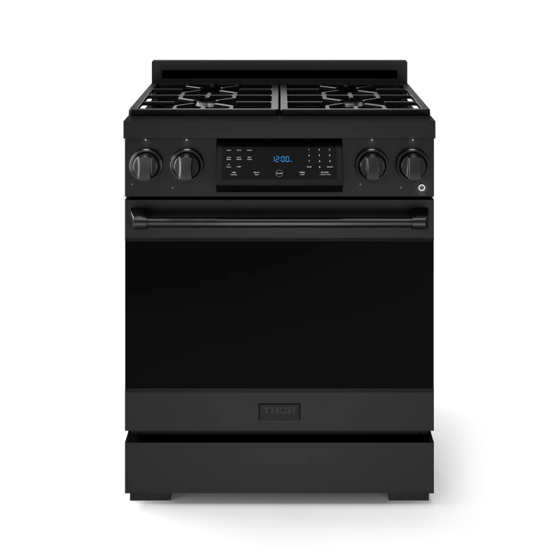 THOR Kitchen - 30-inch Gordon Ramsay Series Professional LP Range with Tilt Panel Touch Control in Matte Black - RSG30BLP - IMG1