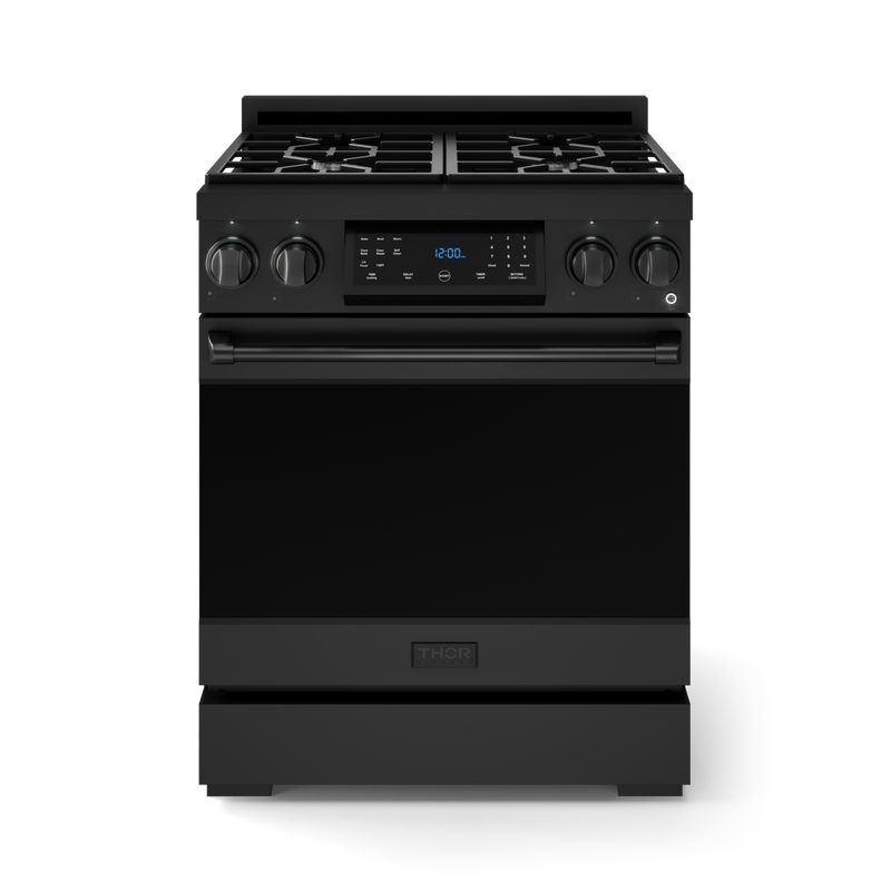 THOR Kitchen - 30-inch Gordon Ramsay Series Professional Gas Range with Tilt Panel Touch Control in Black - RSG30B - IMG1