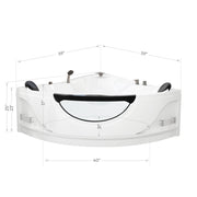 Empava - 59" Alcove Whirlpool Inline Heater LED Tub with Left Drain - EMPV-59JT319LED - IMG11