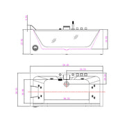Empava - 59" Alcove LED Whirlpool Bathtub with Center Drain - EMPV-59JT408LED - IMG10