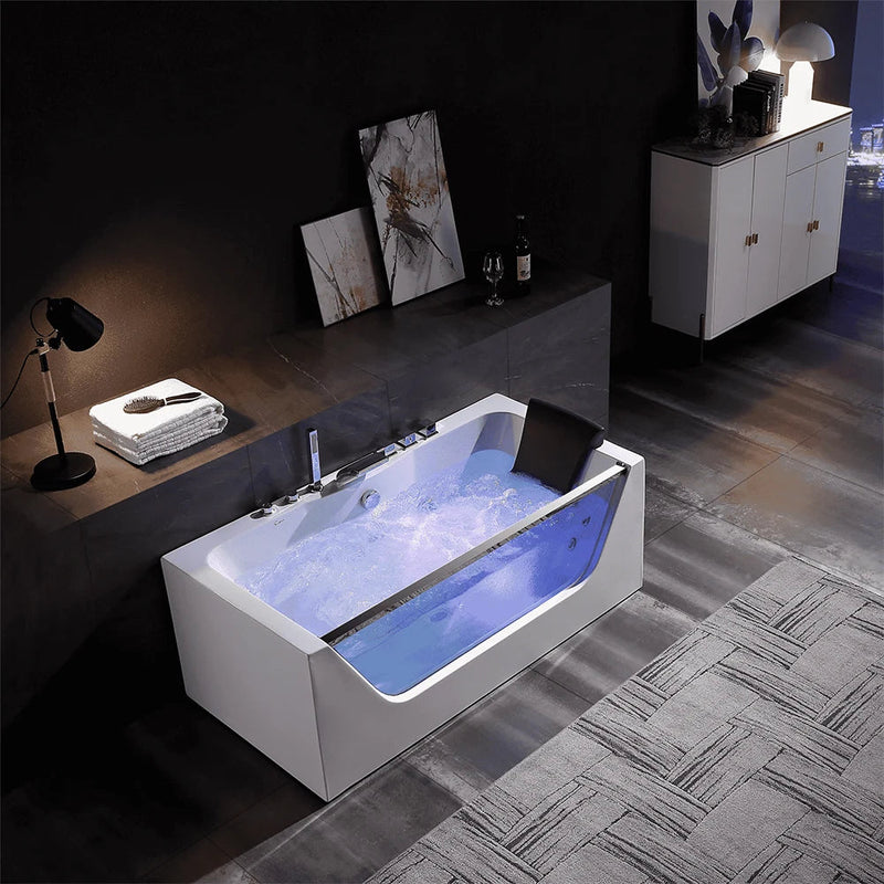 Empava - 59" Alcove LED Whirlpool Bathtub with Center Drain - EMPV-59JT408LED - IMG4